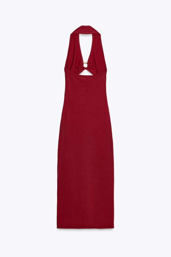 CUT OUT KNIT MIDI DRESS