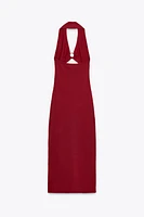 CUT OUT KNIT MIDI DRESS