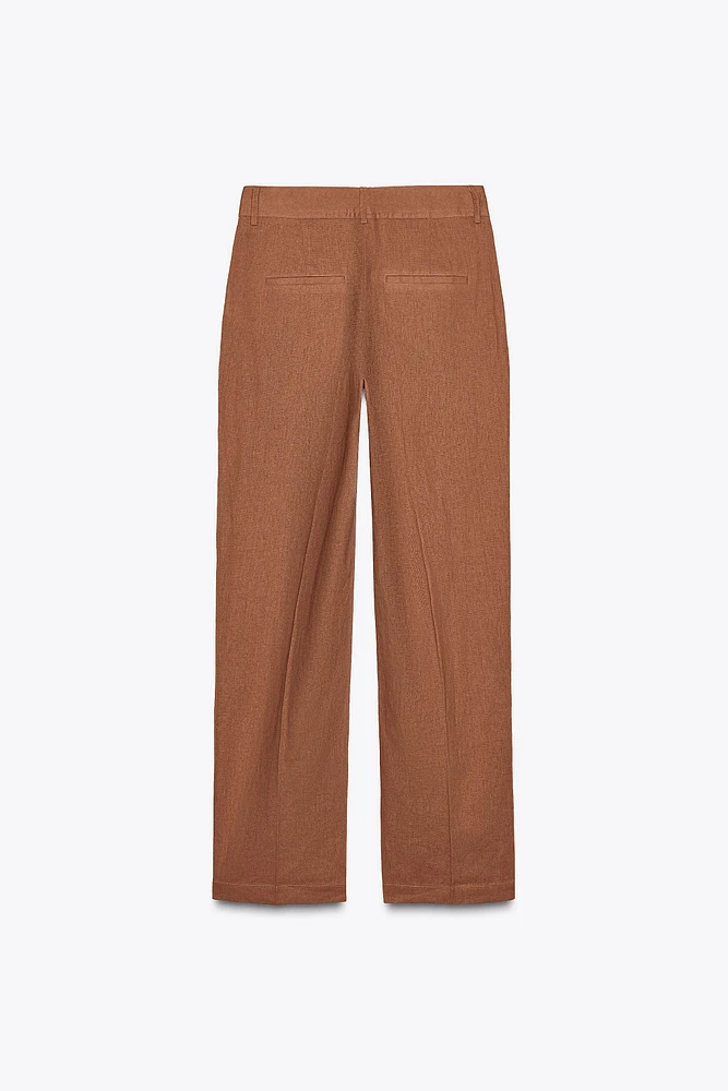PANTALON DROIT AVEC LIN