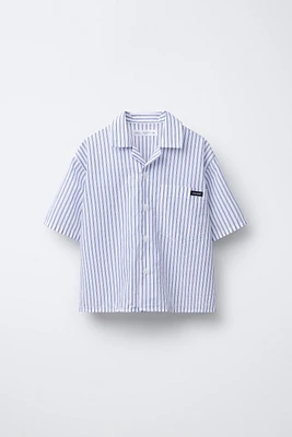 STRIPED SPREAD COLLAR SHIRT