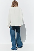FLOWY CREPE BLOUSE