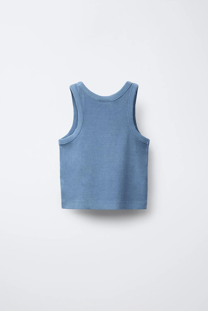 T-SHIRT RIB EFFET DÉLAVÉ