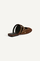 LIMITED EDITION STUDDED SPLIT LEATHER MULES
