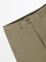 100% linen suit trousers