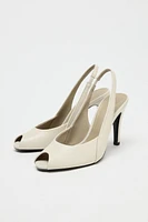 LEATHER OPEN HEELED SANDALS