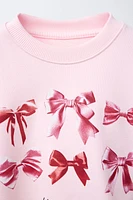 BOW PRINT SWEATSHIRT
