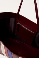LIMITED EDITION STRIPED LEATHER MAXI SHOPPER