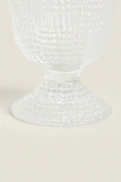 GLASS EGG CUP WITH RAISED DETAIL