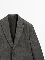 Blazer en lin et coton mélangés