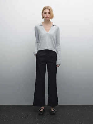 Jean flare en coton mélangé