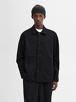Wool blend buttoned jacket