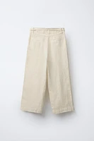PANTALON 100 % LIN À PLIS