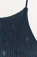 ROBE EN MAILLE CÔTELÉE À SEQUINS