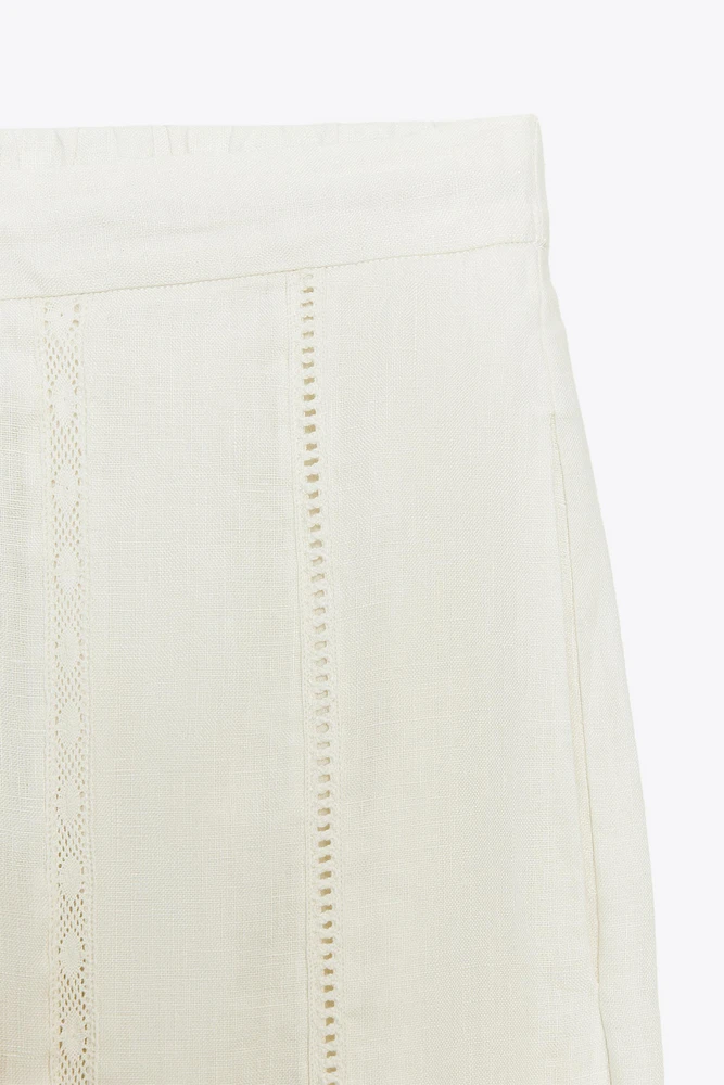 PANTALON 100 % LIN AVEC ENTRE-DEUX ZW COLLECTION