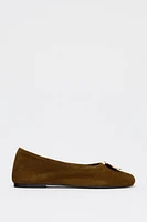 SUEDE LEATHER BALLET FLATS