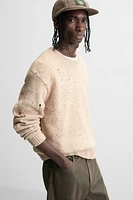 HEATHERED RIPPED EFFECT SWEATER