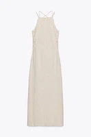 COMBINATION CROCHET MIDI DRESS