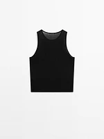 Semi-sheer crew neck top