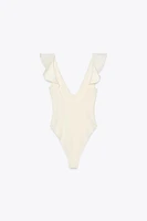 RUFFLED COMBINATION BODYSUIT