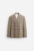 DOUBLE BREASTED TEXTURED WEAVE JACKET