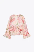 RUFFLED PRINT SHIRT