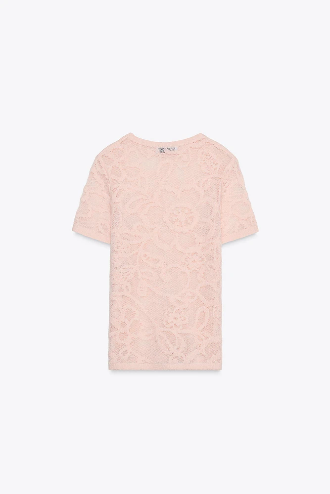 FLORAL TEXTURED KNIT TOP