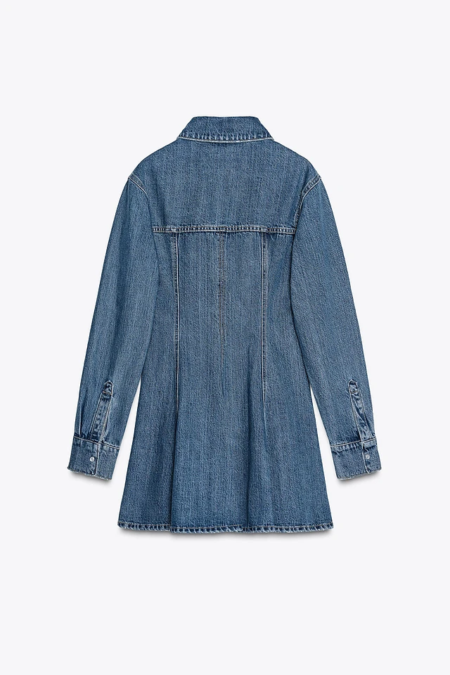 zara trafaluc denim dress BALLOON TRF at Mall of America® in Bloomington, MN Rose Gold Backless Dress Uhss_edit Shirt dress TRF DENIM POCKET MINI SELECT SIZE:XXL