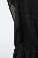 DOTTED MESH SHORT JUMPSUIT