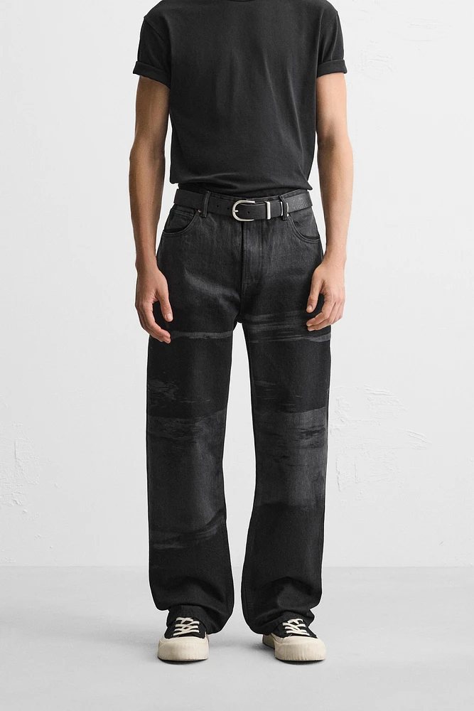 PRINTED RELAXED FIT JEANS