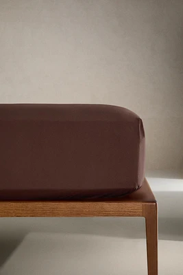 PERCALE COTTON FITTED SHEET | 11.8" THICK ( THREAD COUNT