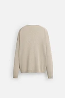TEXTURED LINEN CARDIGAN