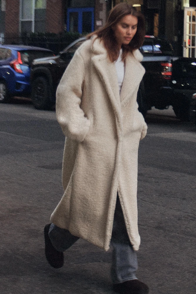 MANTEAU LONG EFFET MOUTON