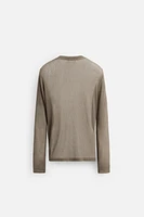 SEMI-SHEER RIBBED T-SHIRT