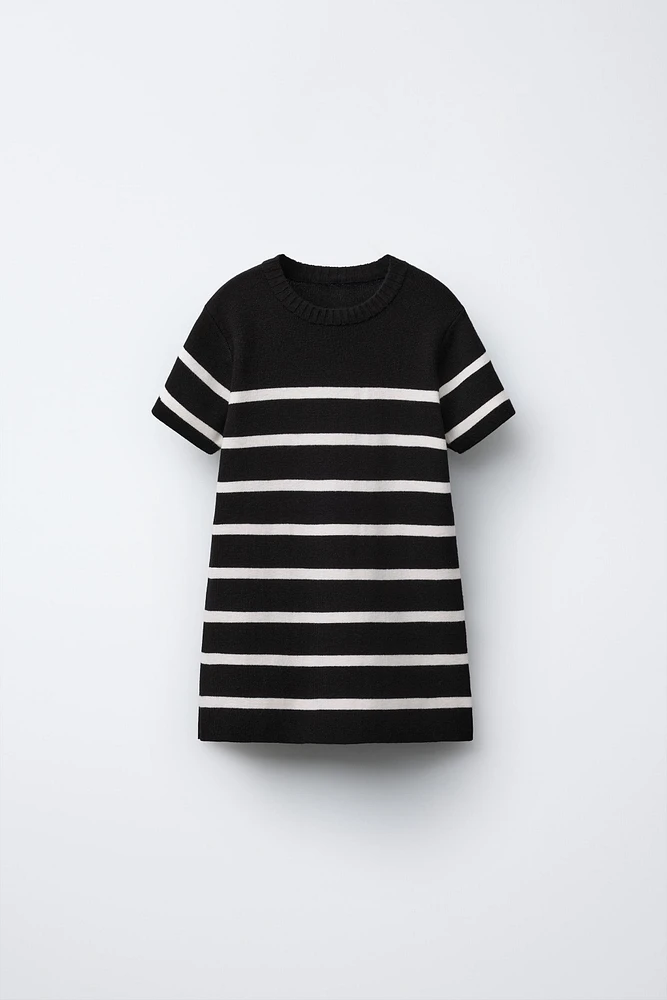STRIPED KNIT DRESS
