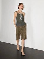 Faded strappy knit top
