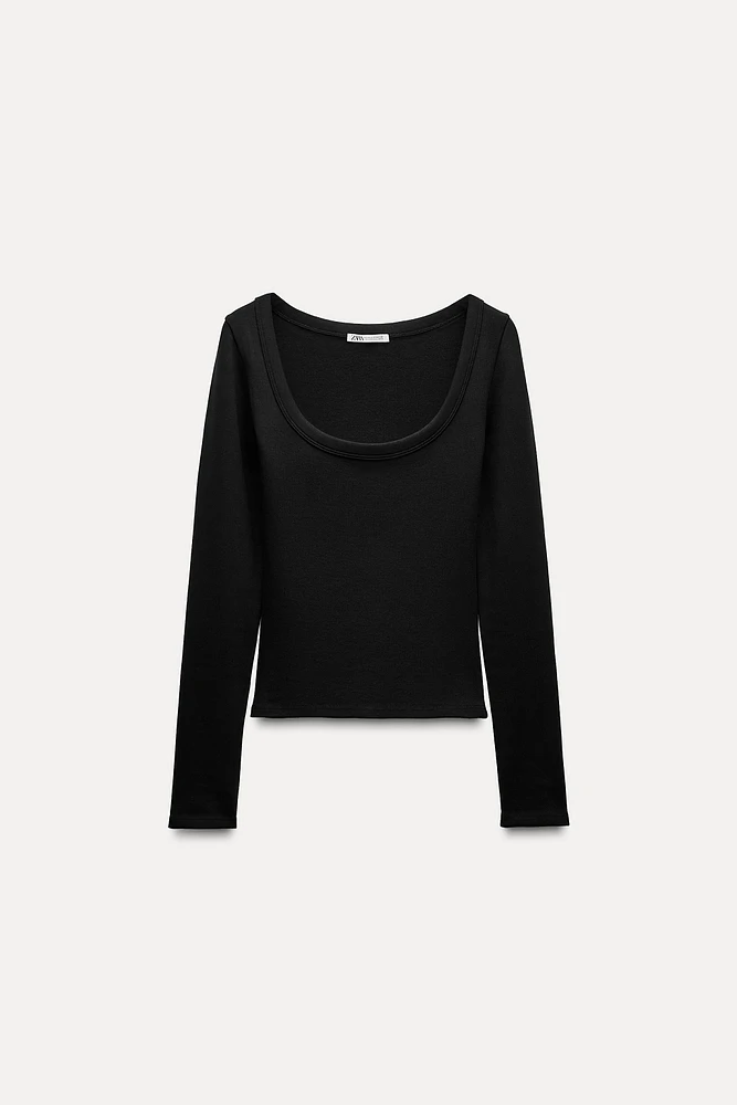 LONG SLEEVE RIB T-SHIRT