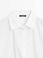 Chemisier drapé bas asymétrique 100 % coton