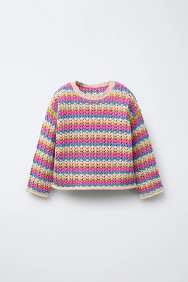 MULTICOLORED STRIPED KNIT SWEATER