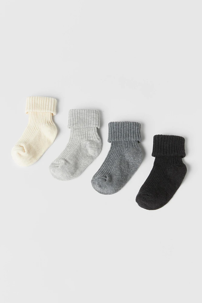 LOT DE QUATRE CHAUSSETTES COLORÉES