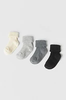 LOT DE QUATRE CHAUSSETTES COLORÉES