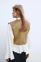 BRAIDED FAUX SUEDE VEST
