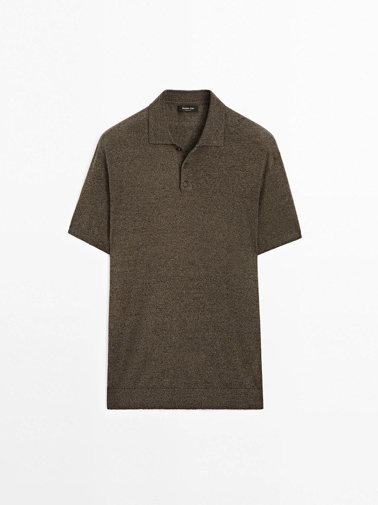 Polo en maille de lin mélangé