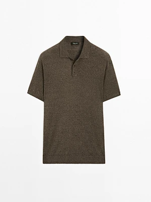 Polo en maille de lin mélangé