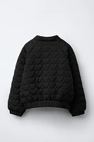 QUILTED HEART BOMBER JACKET