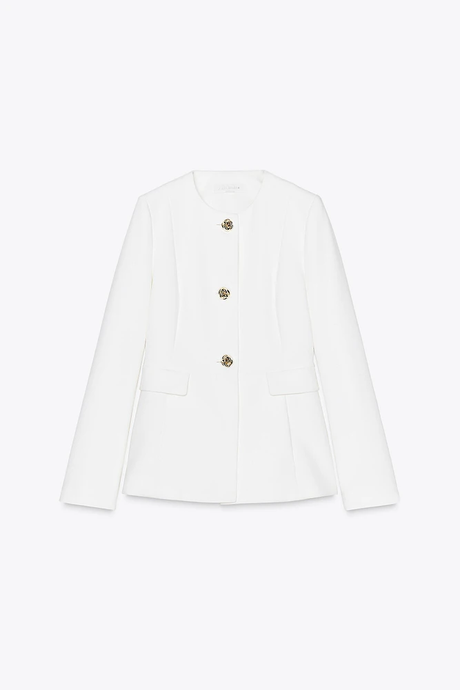 FITTED CREW NECK BLAZER