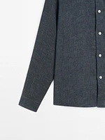 Surchemise regular fit lin délavé
