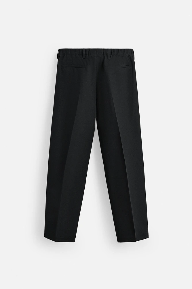 PLEATED COTTON - WOOL PANTS