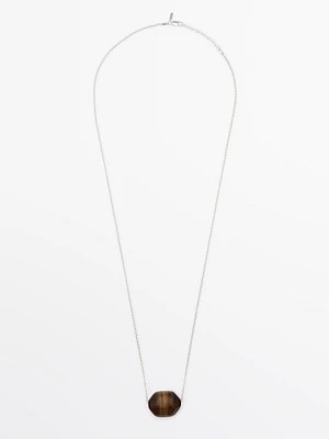 Chain necklace with natural stone