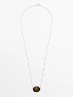 Chain necklace with natural stone