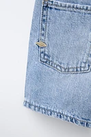 BELTED DENIM SHORTS